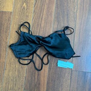 TopShop Black Bandeau Crop Top Size 10